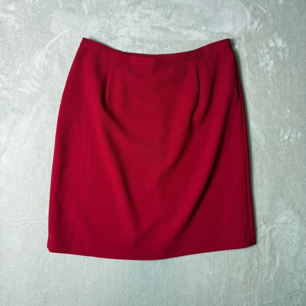 Karen Scott Petites Red Pencil Skirt | Vintage Y2K Workwear | Size 14P